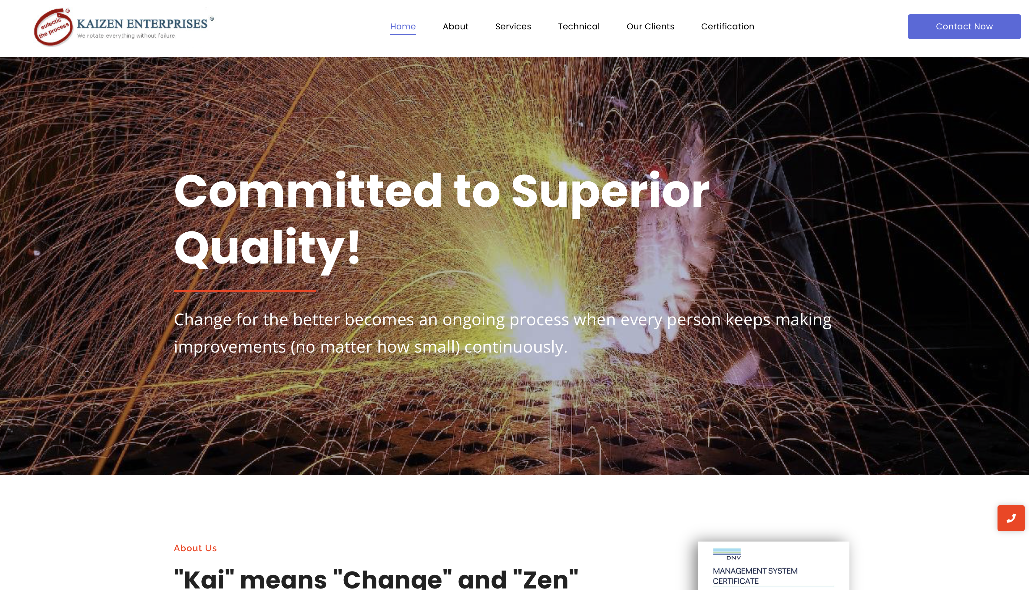 Kaizen Enterprises website screenshot